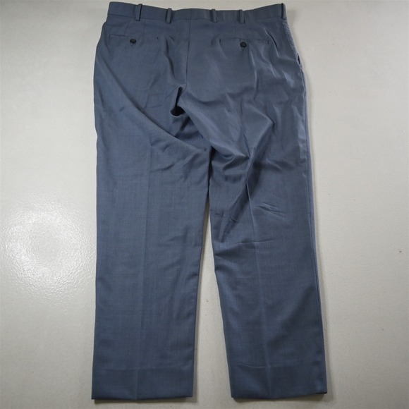 Coppley 38x30 Blue Super 130s Wool Flat Front Slim Straight Dress Mens Pants - Picture 9 of 9